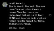 Fans' comments on the singer's Instagram post (Image via Instagram/@pink)